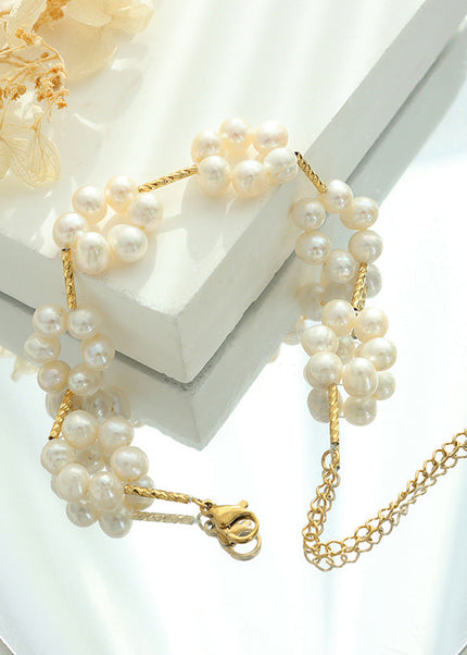 French niche design, palace style, baroque freshwater pearl bracelet, copper material, fashion, personality bracelet jewelry