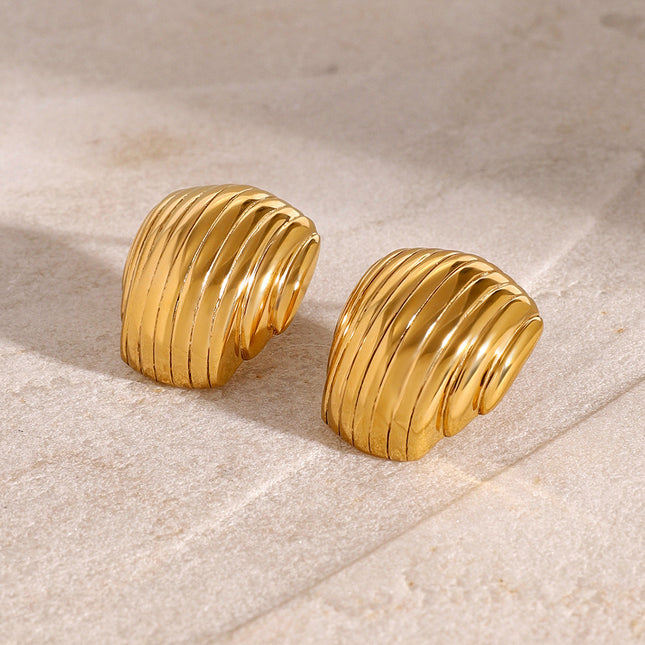 Jieding European and American cross-border stainless steel earrings high-end niche design earrings titanium steel exaggerated earrings jewelry wholesale