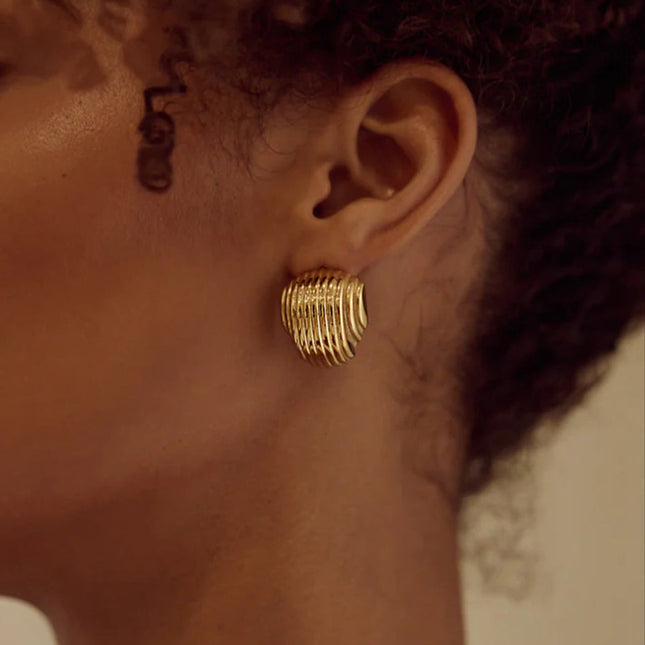 Jieding European and American cross-border stainless steel earrings high-end niche design earrings titanium steel exaggerated earrings jewelry wholesale