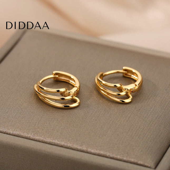 Josse Earrings | Gold Silver Simple Hoop Earrings - Earrings