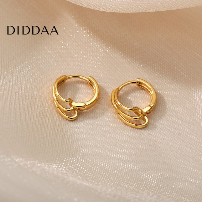Josse Earrings | Gold Silver Simple Hoop Earrings - Earrings