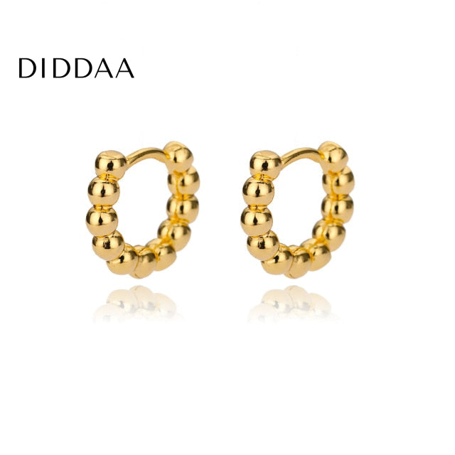 Joulie Earrings | Gold Silver Beaded Hoop Earrings - Earrings