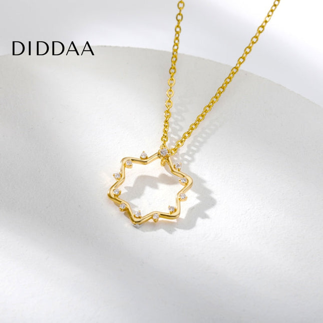 June Pendant Necklace | Gold Minimal Zirconia Chain - Necklaces