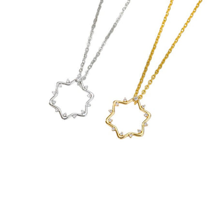 June Pendant Necklace | Gold Minimal Zirconia Chain