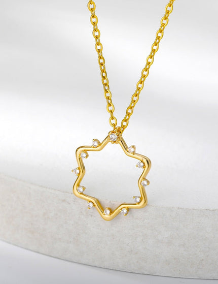 June Pendant Necklace | Gold Minimal Zirconia Chain - Gold - Necklaces