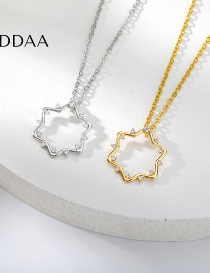 June Pendant Necklace | Gold Minimal Zirconia Chain - Silver - Necklaces
