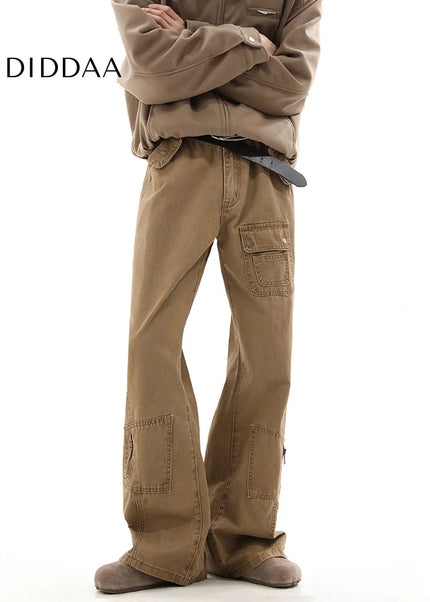 Khaki Cleanfit Bootcut Cargo Pants for Men 2024 - Men’s Jeans