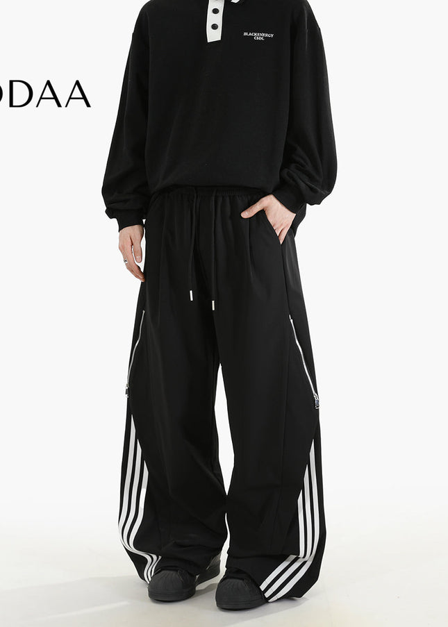 Khaki Loose Fit Casual Trousers for Men Spring Fashion - S / Black - Unisex Sweatpants