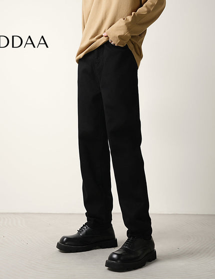 Khaki Stretch Straight Leg Jeans for Men Casual Wear - 28 / Black - Men’s Jeans