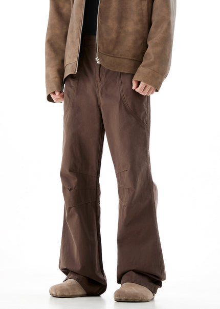 Khaki Vintage Wash Cargo Pants for Men Bootcut Fit - Men’s Jeans