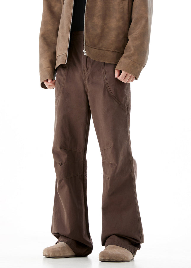 Khaki Vintage Wash Cargo Pants for Men Bootcut Fit - Men’s Jeans