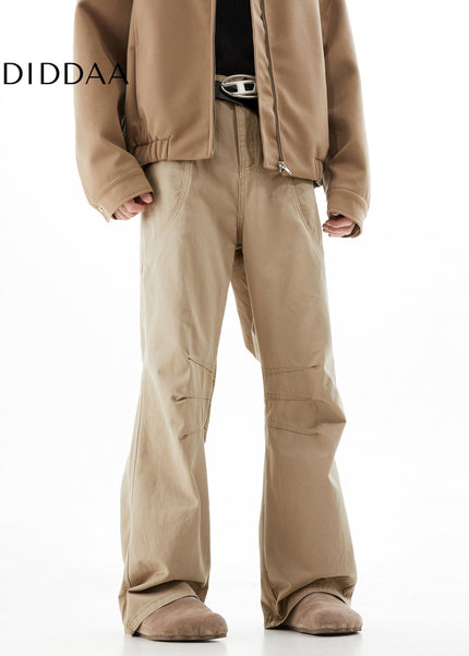 Khaki Vintage Wash Cargo Pants for Men Bootcut Fit - Men’s Jeans