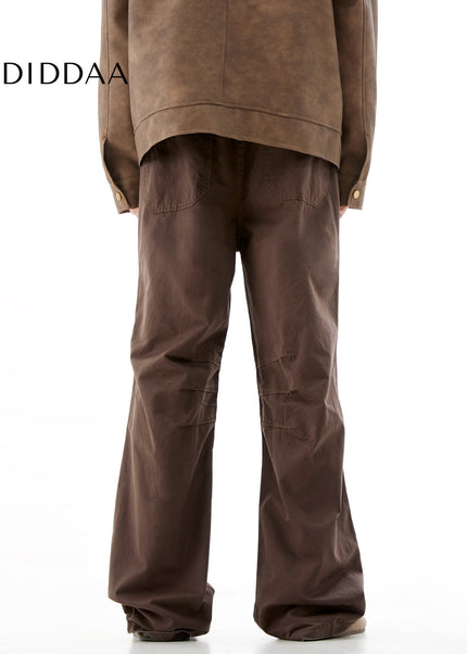 Khaki Vintage Wash Cargo Pants for Men Bootcut Fit - Men’s Jeans