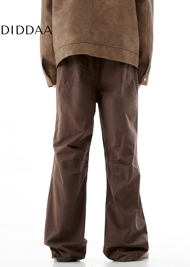 Khaki Vintage Wash Cargo Pants for Men Bootcut Fit - Men’s Jeans