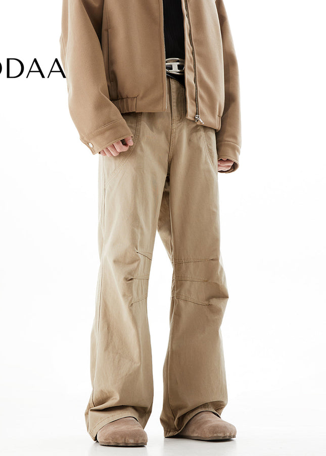 Khaki Vintage Wash Cargo Pants for Men Bootcut Fit - S / Apricot - Men’s Jeans