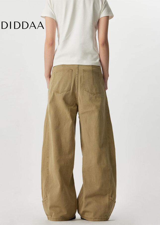 Khaki Wide Leg Straight Jeans for Men and Women - Men’s Jeans