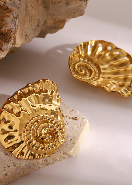 Jieding cross-border marine jewelry, stainless steel, exaggerated studs, high-quality ins, earrings, titanium steel, color-retaining earrings