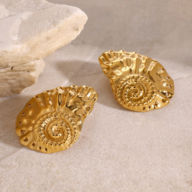 Jieding cross-border marine jewelry, stainless steel, exaggerated studs, high-quality ins, earrings, titanium steel, color-retaining earrings