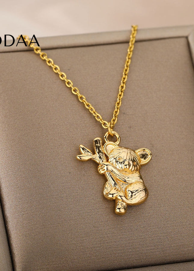 Koala Pendant Necklace | Gold Silver Animal Chain - Necklaces