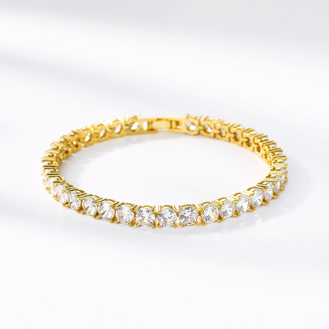 Lache Bracelet | Gold Silver Zirconia Women’s Tennis Bracelet - Gold - Bracelets