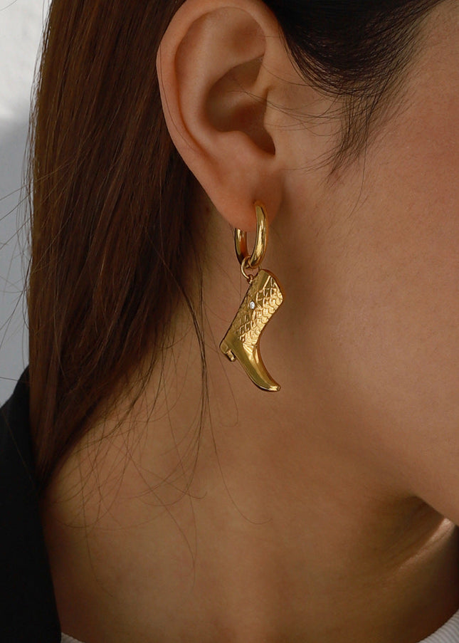 Jieding European and American 18k gold titanium steel earrings, light luxury, high-end earrings, non-fading earrings, cross-border stainless steel jewelry