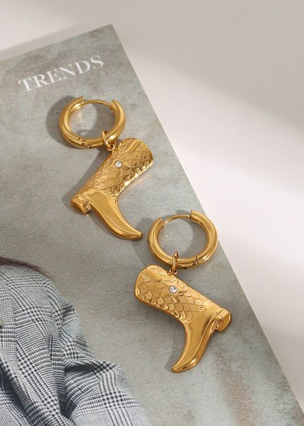 Jieding European and American 18k gold titanium steel earrings, light luxury, high-end earrings, non-fading earrings, cross-border stainless steel jewelry