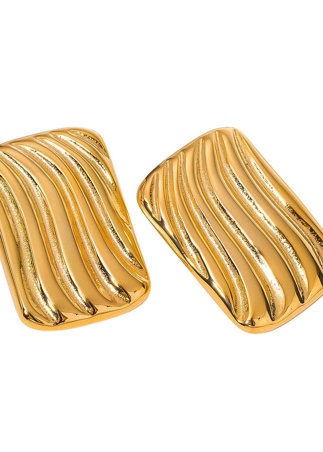 Jieding European and American geometric titanium steel stud earrings, light luxury, high-end earrings, non-fading jewelry, stainless steel cross-border women