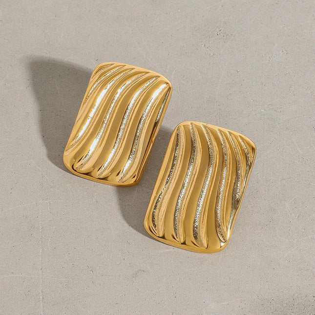 Jieding European and American geometric titanium steel stud earrings, light luxury, high-end earrings, non-fading jewelry, stainless steel cross-border women