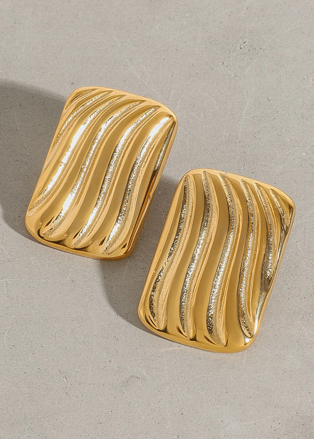 Jieding European and American geometric titanium steel stud earrings, light luxury, high-end earrings, non-fading jewelry, stainless steel cross-border women