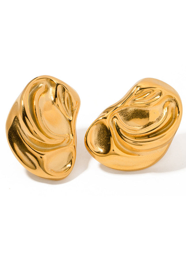 Jieding European and American titanium steel stud earrings, light luxury, high-end earrings, non-fading earrings, stainless steel 18k gold jewelry, cross-border