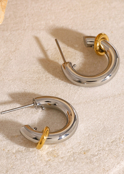 Jieding European and American earrings, stainless steel earrings, high-end jewelry, cross-border 18k gold electroplating, non-fading, double C stud earrings, women