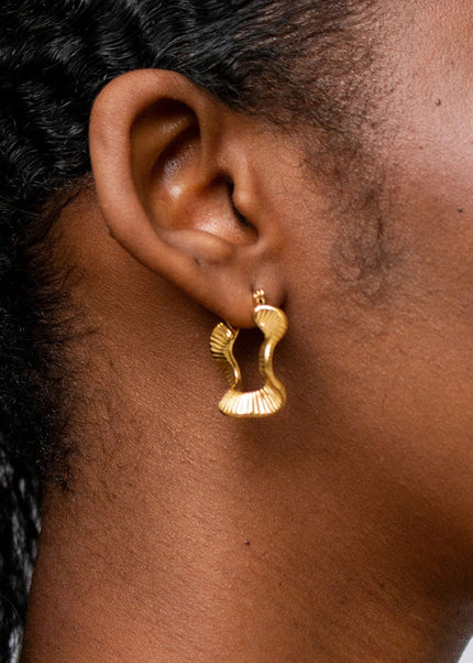 European and American INS high-grade niche titanium steel earrings vintage fashion 18K gold-plated stainless steel earrings women's jewelry