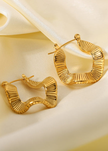 European and American INS high-grade niche titanium steel earrings vintage fashion 18K gold-plated stainless steel earrings women's jewelry