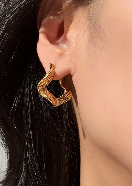 European and American INS high-grade niche titanium steel earrings vintage fashion 18K gold-plated stainless steel earrings women's jewelry