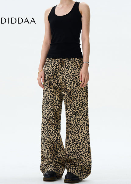 Leopard Loose Fit Bootcut Jeans for Men and Women - Men’s Jeans