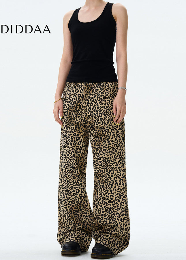 Leopard Loose Fit Bootcut Jeans for Men and Women - Men’s Jeans