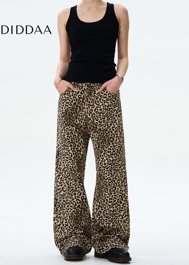 Leopard Loose Fit Bootcut Jeans for Men and Women - Men’s Jeans