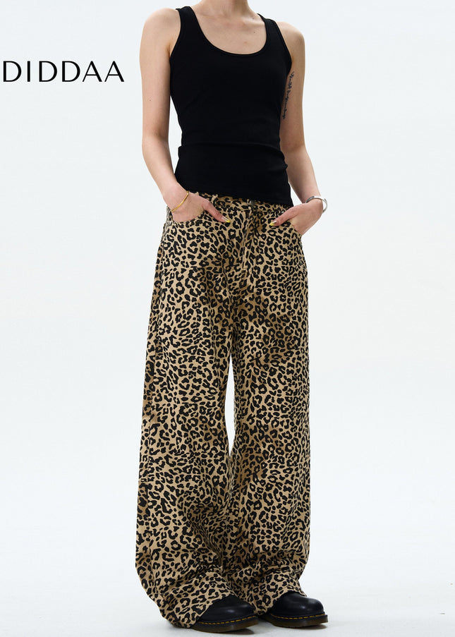 Leopard Loose Fit Bootcut Jeans for Men and Women - Men’s Jeans