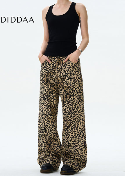 Leopard Loose Fit Bootcut Jeans for Men and Women - Men’s Jeans