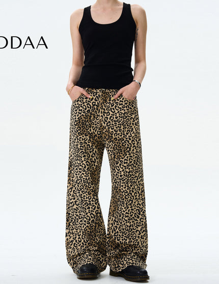 Leopard Loose Fit Bootcut Jeans for Men and Women - S / Leopard - Men’s Jeans