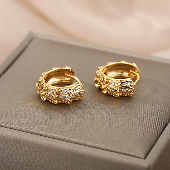 Libido Earrings | Gold Silver Zirconia Statement Hoop Earrings - Earrings
