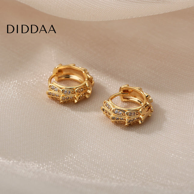 Libido Earrings | Gold Silver Zirconia Statement Hoop Earrings - Earrings
