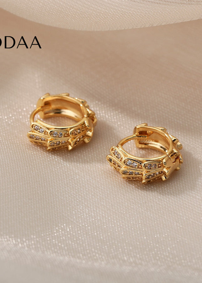 Libido Earrings | Gold Silver Zirconia Statement Hoop Earrings - Earrings