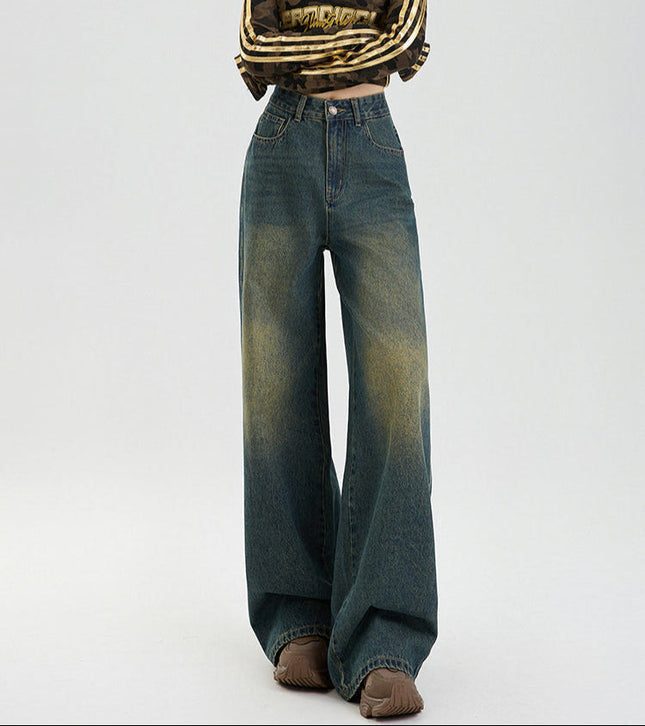 Light Blue American Nostalgic Wide-Leg Jeans - Women’s Jeans
