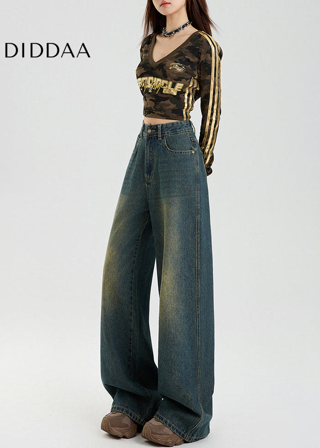 Light Blue American Nostalgic Wide-Leg Jeans - Women’s Jeans