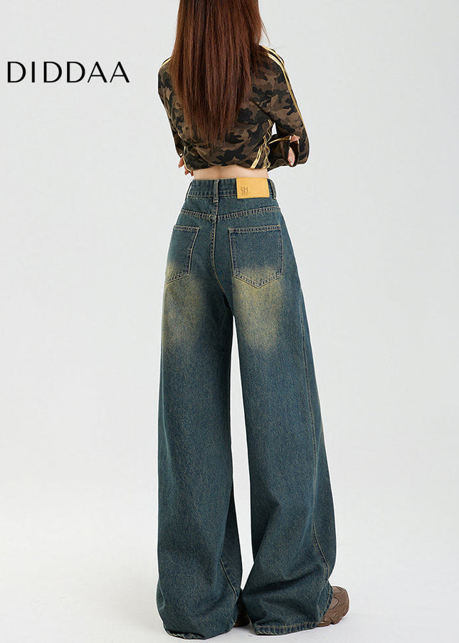 Light Blue American Nostalgic Wide-Leg Jeans - Women’s Jeans