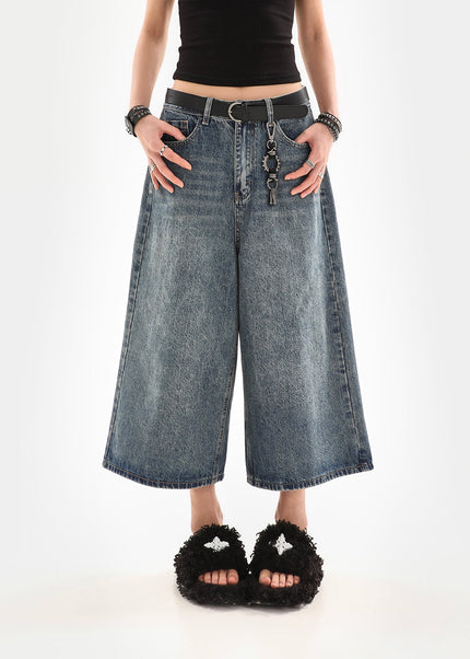 Light Blue Casual Loose Cropped Jeans for Women - Women’s Jeans