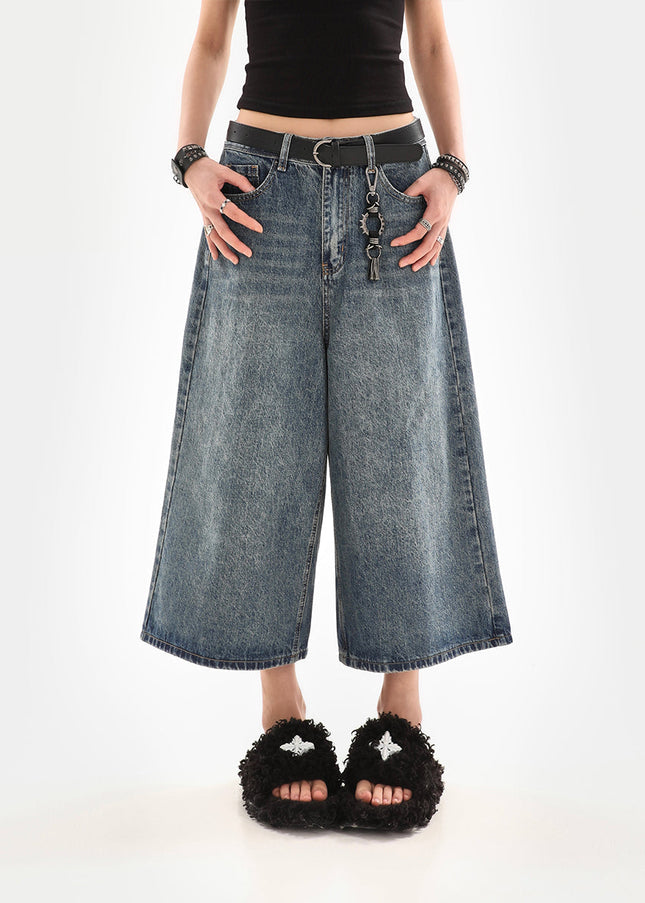 Light Blue Casual Loose Cropped Jeans for Women - Women’s Jeans