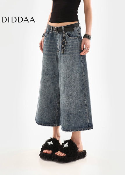 Light Blue Casual Loose Cropped Jeans for Women - Women’s Jeans