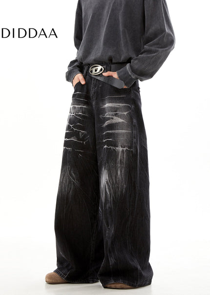 Light Blue Distressed Baggy Jeans for Men - Men’s Jeans